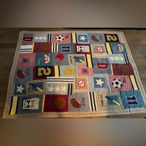 Pottery Barn Kids Sports Patchwork Quilt-90”*80”